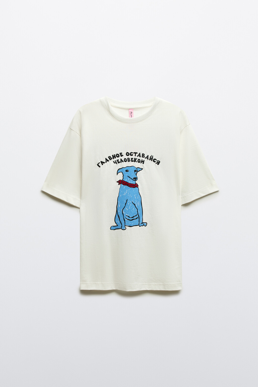 Футболка свободная с принтом - цвет белый - 11