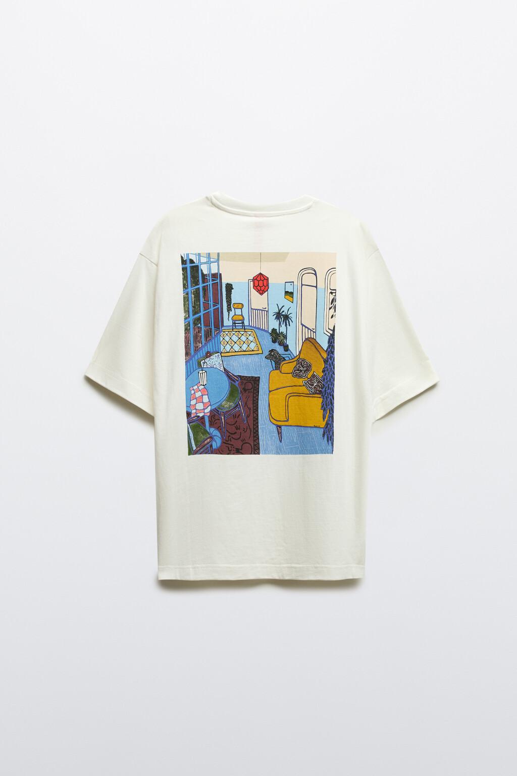 Футболка свободная с принтом - цвет белый - 12