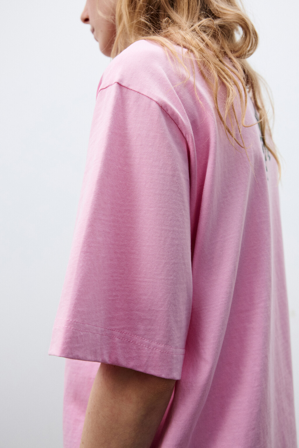 Футболка свободная с принтом - цвет розовый - 8