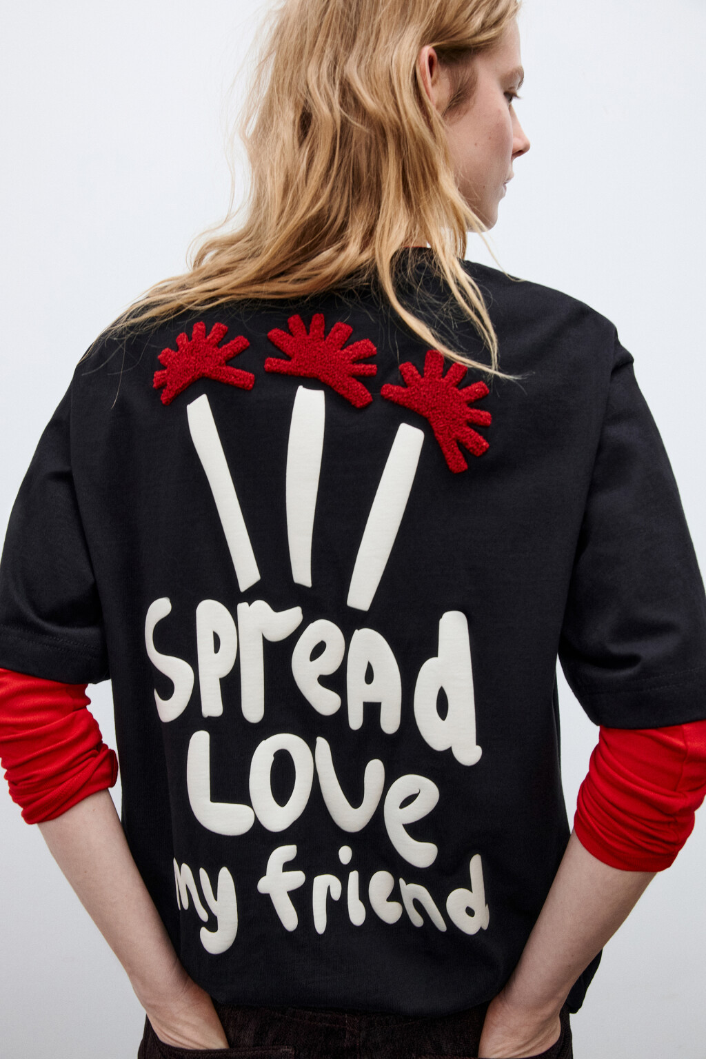 Футболка свободная с принтом - цвет мультиколор - 3