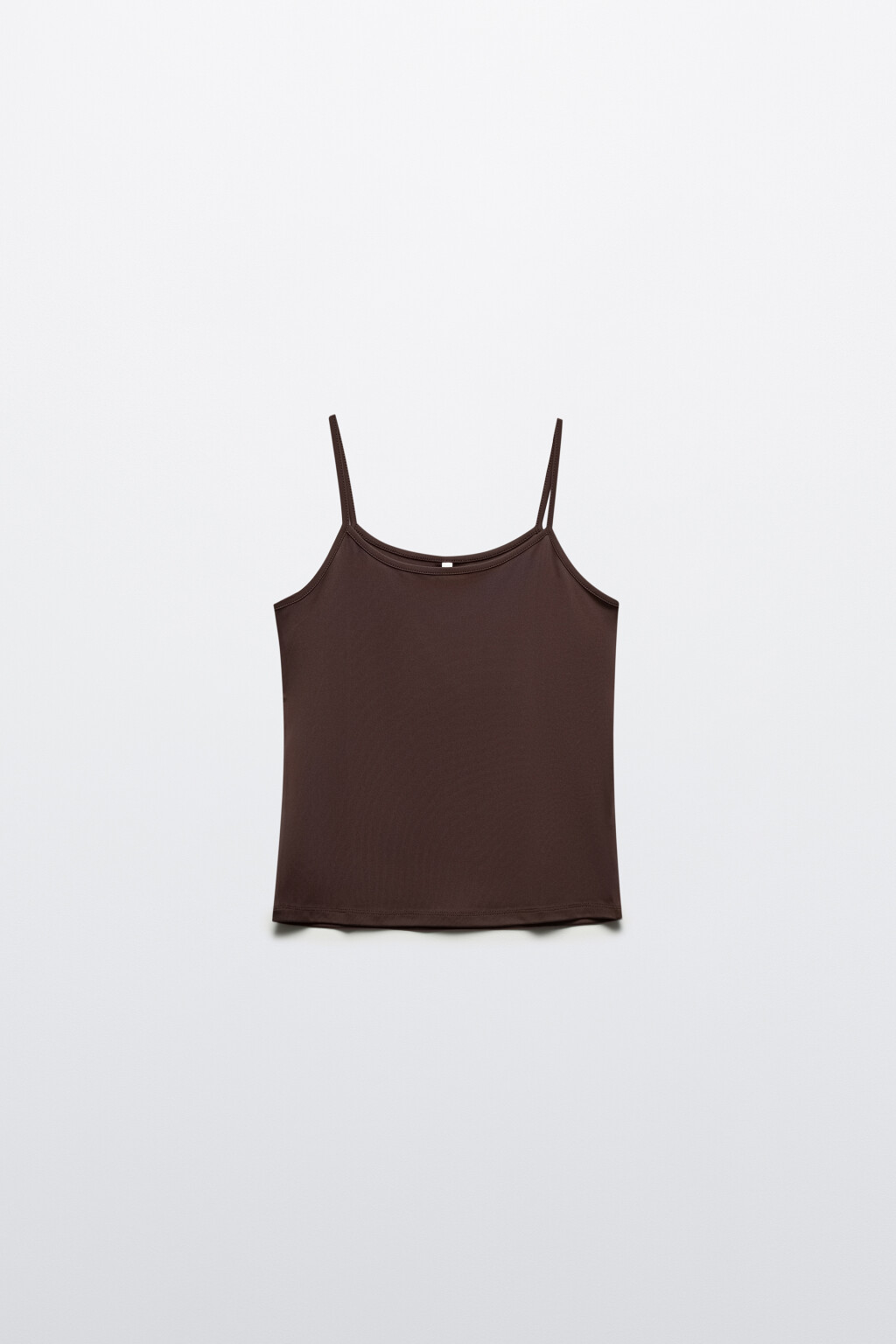 Майка гладкая на тонких бретельках - цвет коричневый - 8