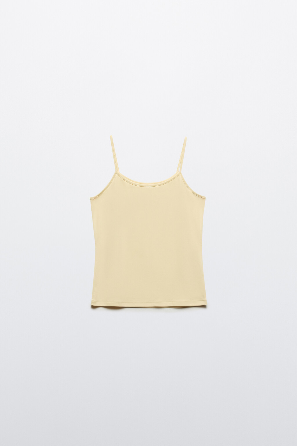 Майка гладкая на тонких бретельках - цвет желтый - 7