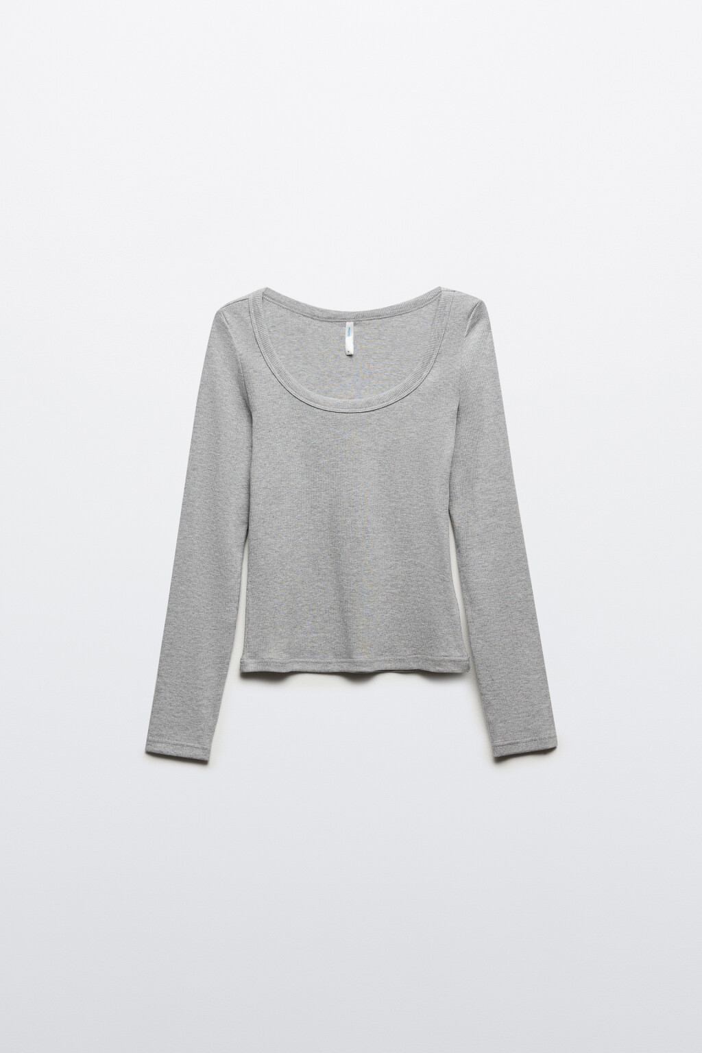 Лонгслив облегающий в рубчик - цвет серый - 7