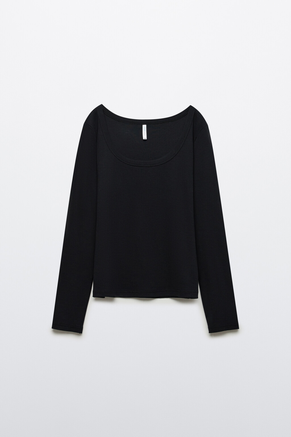 Лонгслив облегающий в рубчик - цвет черный - 7