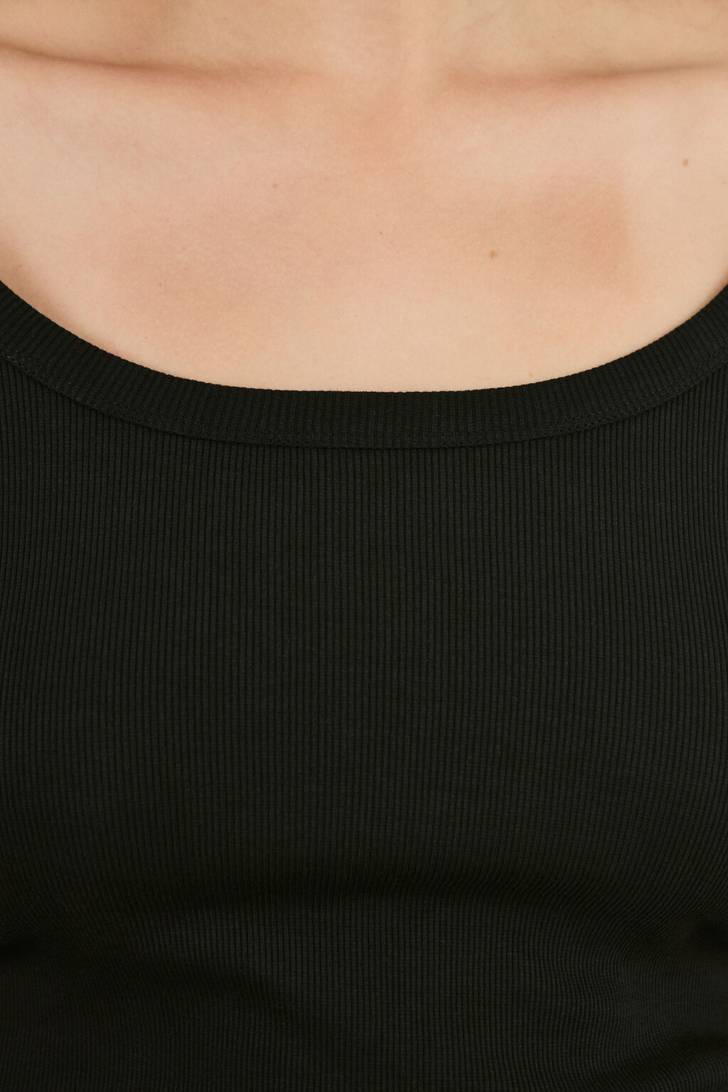 Лонгслив облегающий в рубчик - цвет черный - 5