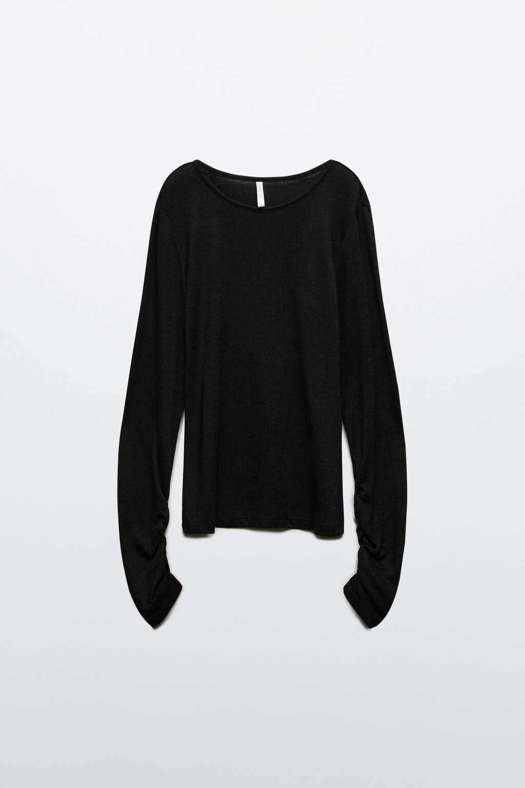 Лонгслив с драпировками на рукавах - цвет черный - 8