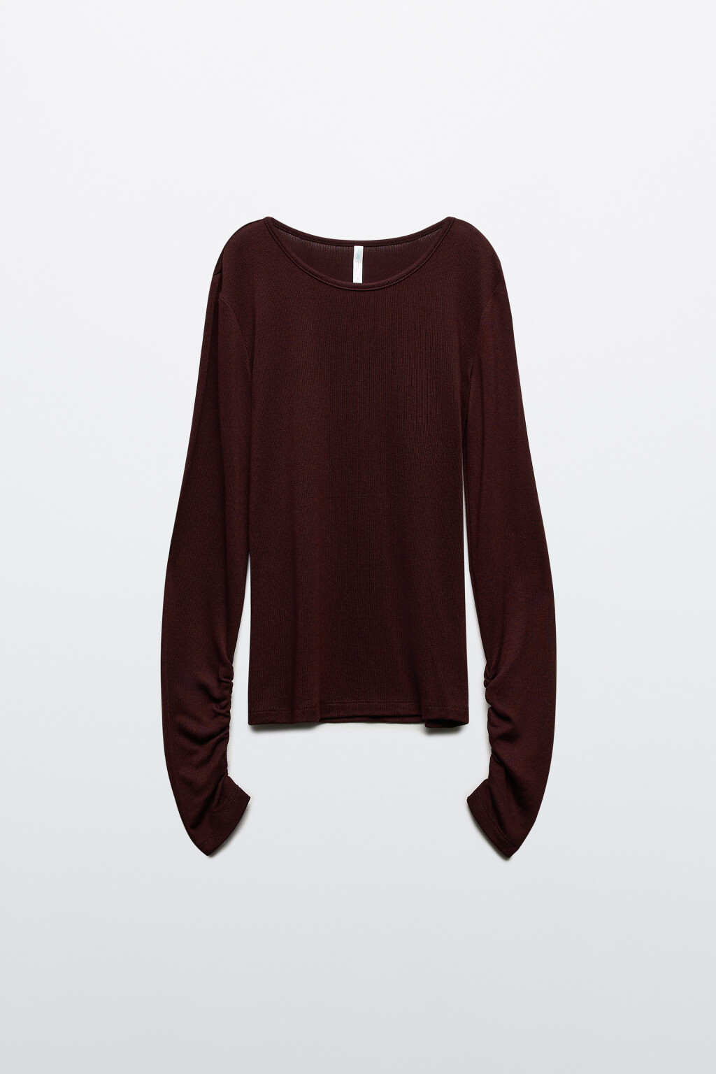 Лонгслив с драпировками на рукавах - цвет бордовый - 7