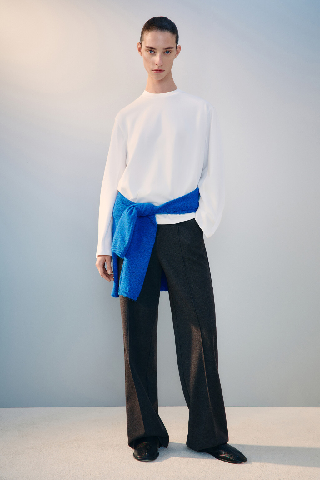 Лонгслив oversize из хлопка - цвет белый - 4