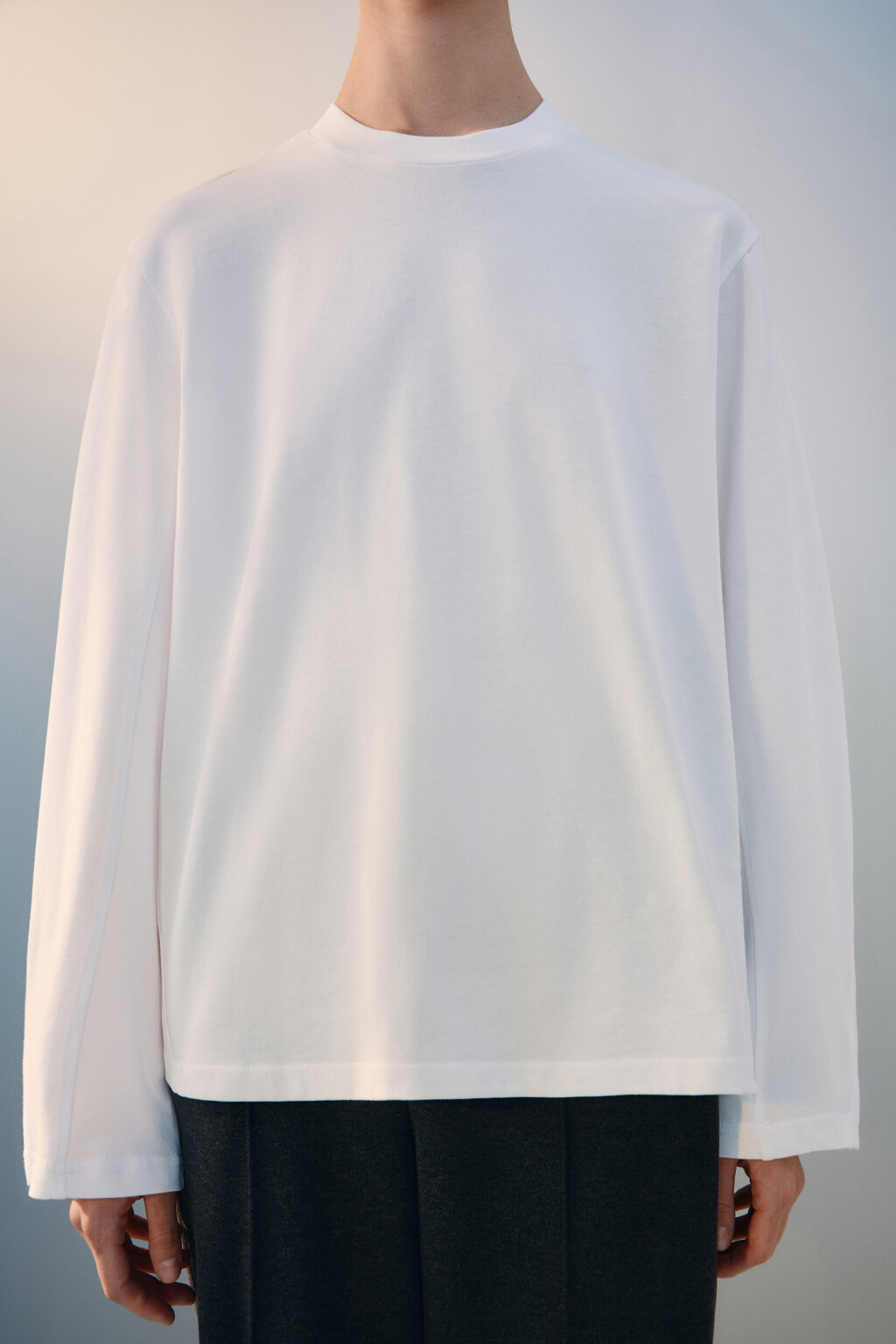 Лонгслив oversize из хлопка - цвет белый - 5