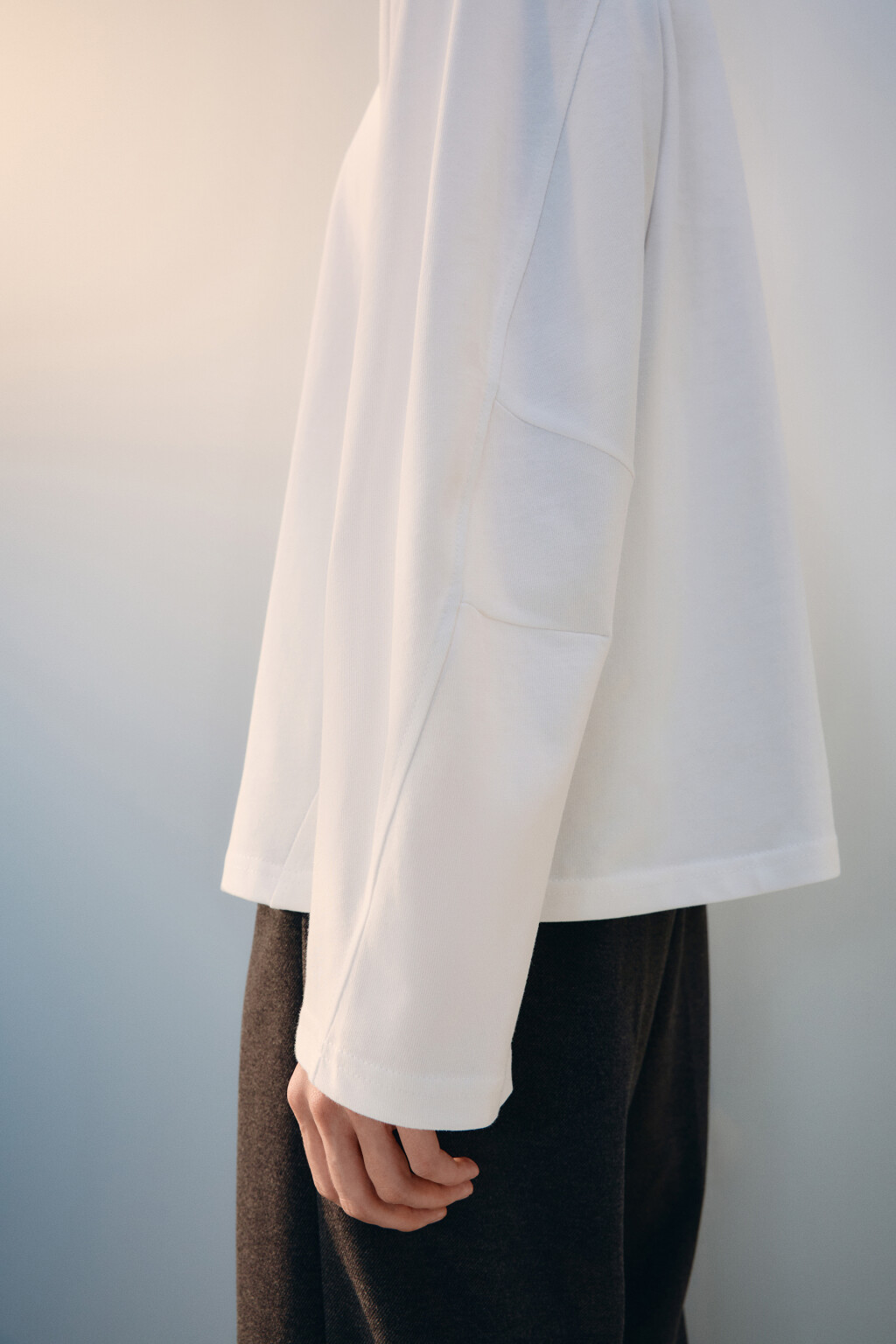 Лонгслив oversize из хлопка - цвет белый - 7