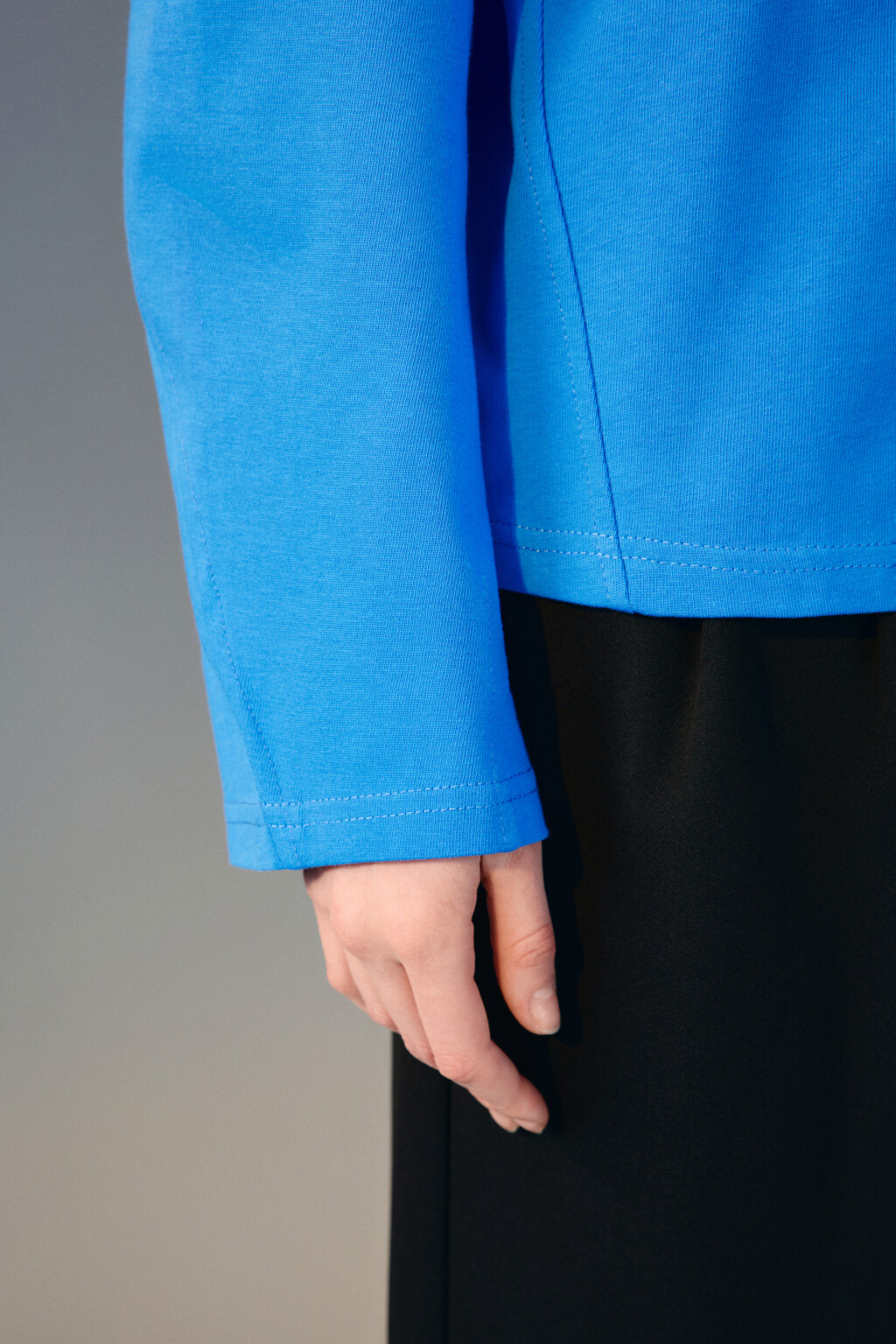 Лонгслив oversize из хлопка - цвет синий - 5