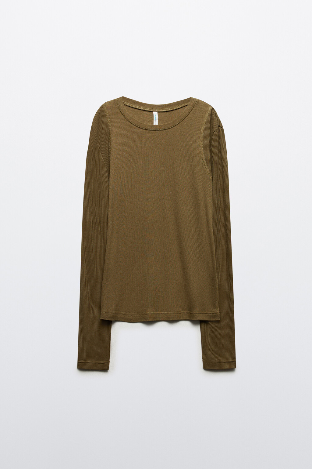 Лонгслив из вискозного трикотажа - цвет зеленый - 6