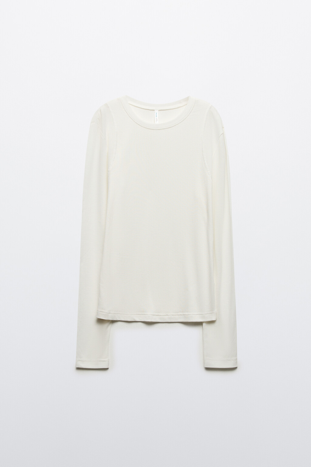 Лонгслив из вискозного трикотажа - цвет молочный - 7