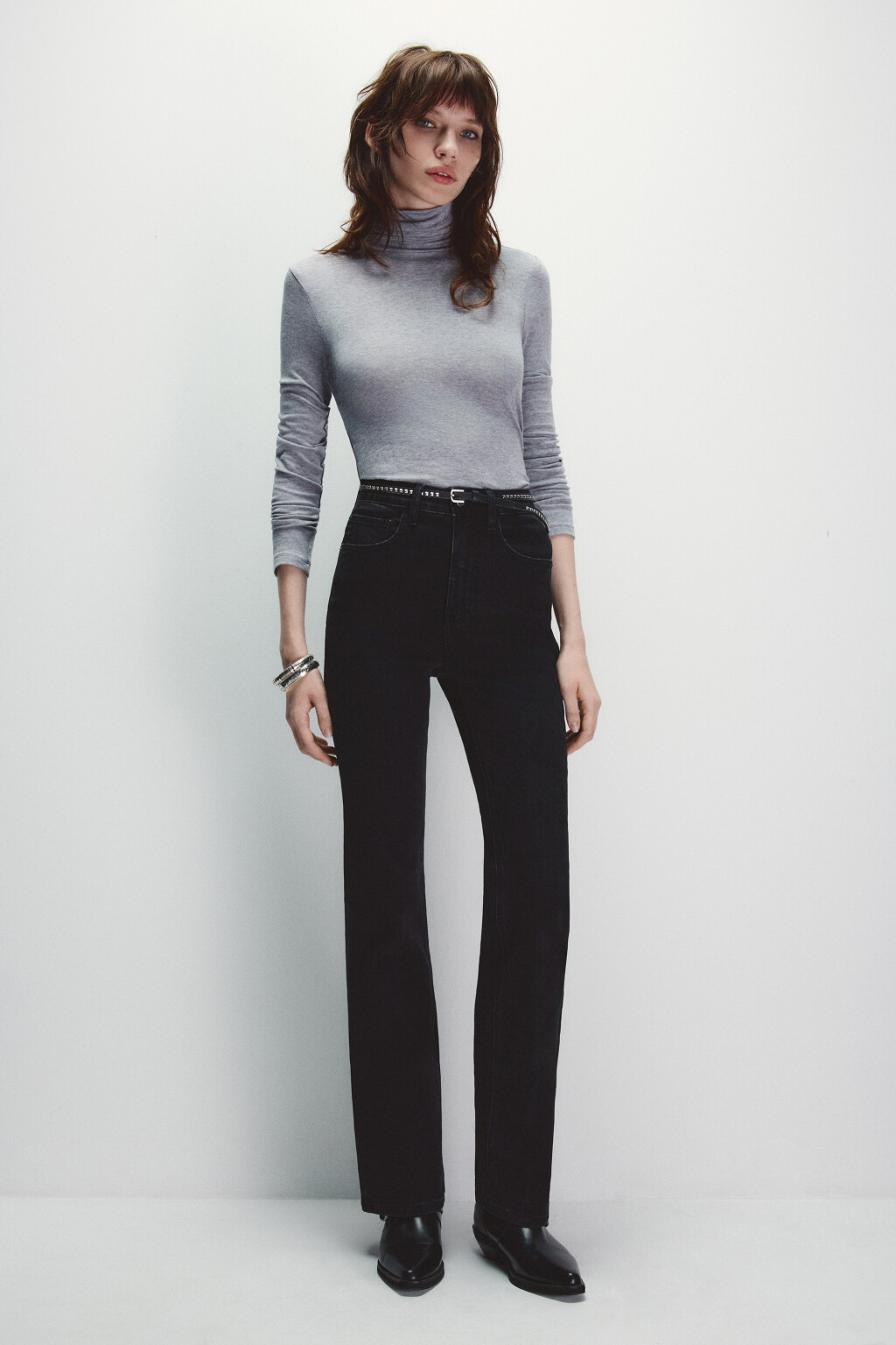 Водолазка трикотажная с шерстью - цвет серый - 5