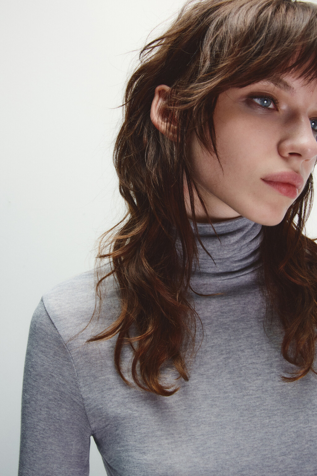 Водолазка трикотажная с шерстью - цвет серый - 6