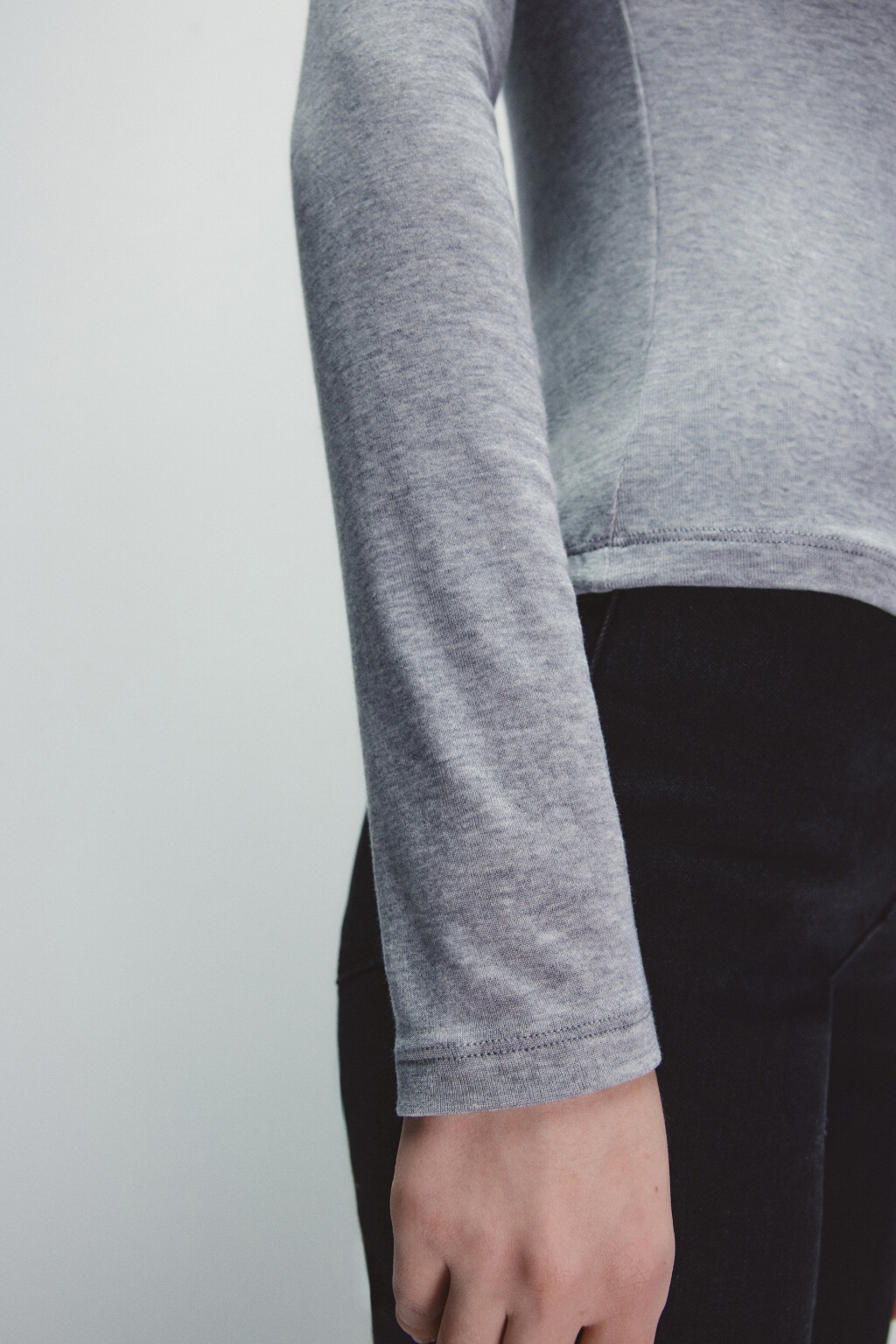 Водолазка трикотажная с шерстью - цвет серый - 7