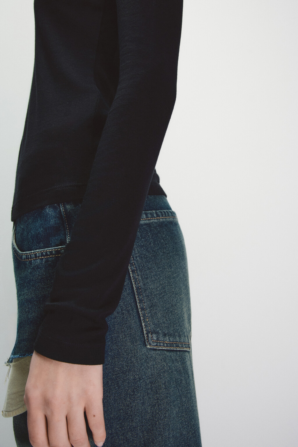 Водолазка трикотажная с шерстью - цвет черный - 7