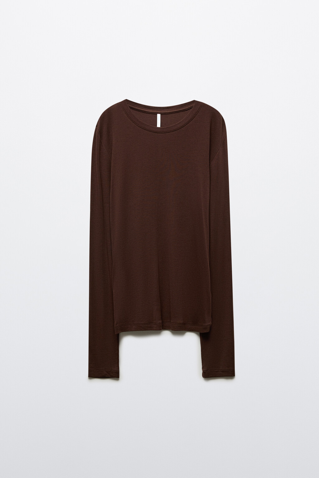 Лонгслив трикотажный с шерстью - цвет коричневый - 7