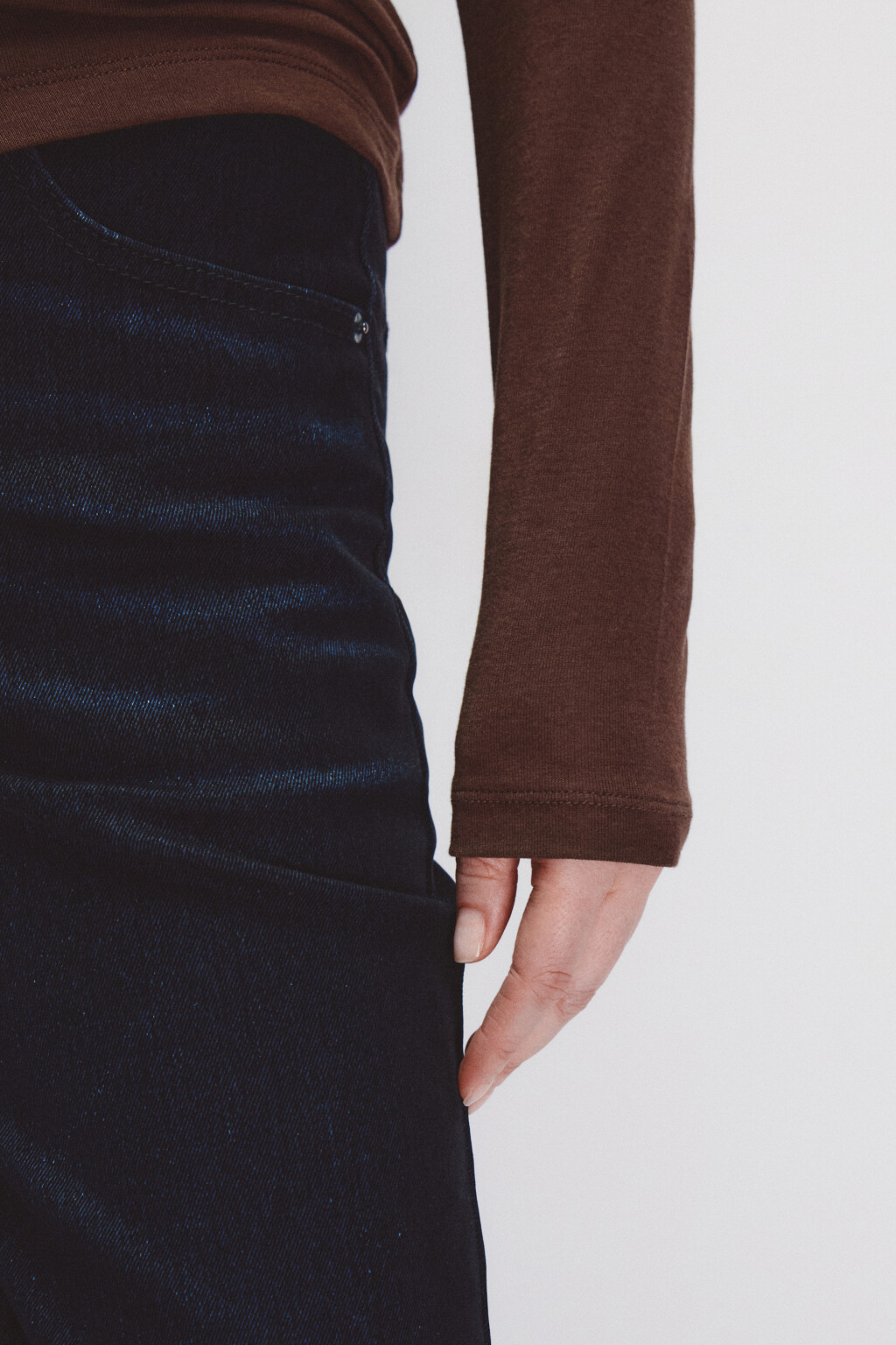 Лонгслив трикотажный с шерстью - цвет коричневый - 6