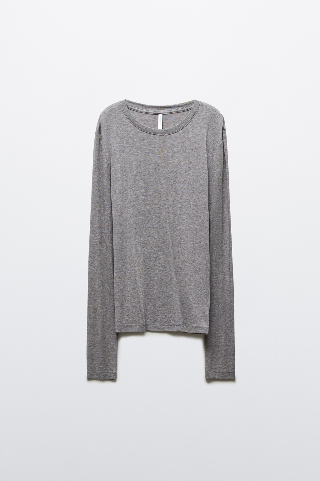 Лонгслив трикотажный с шерстью - цвет серый - 7