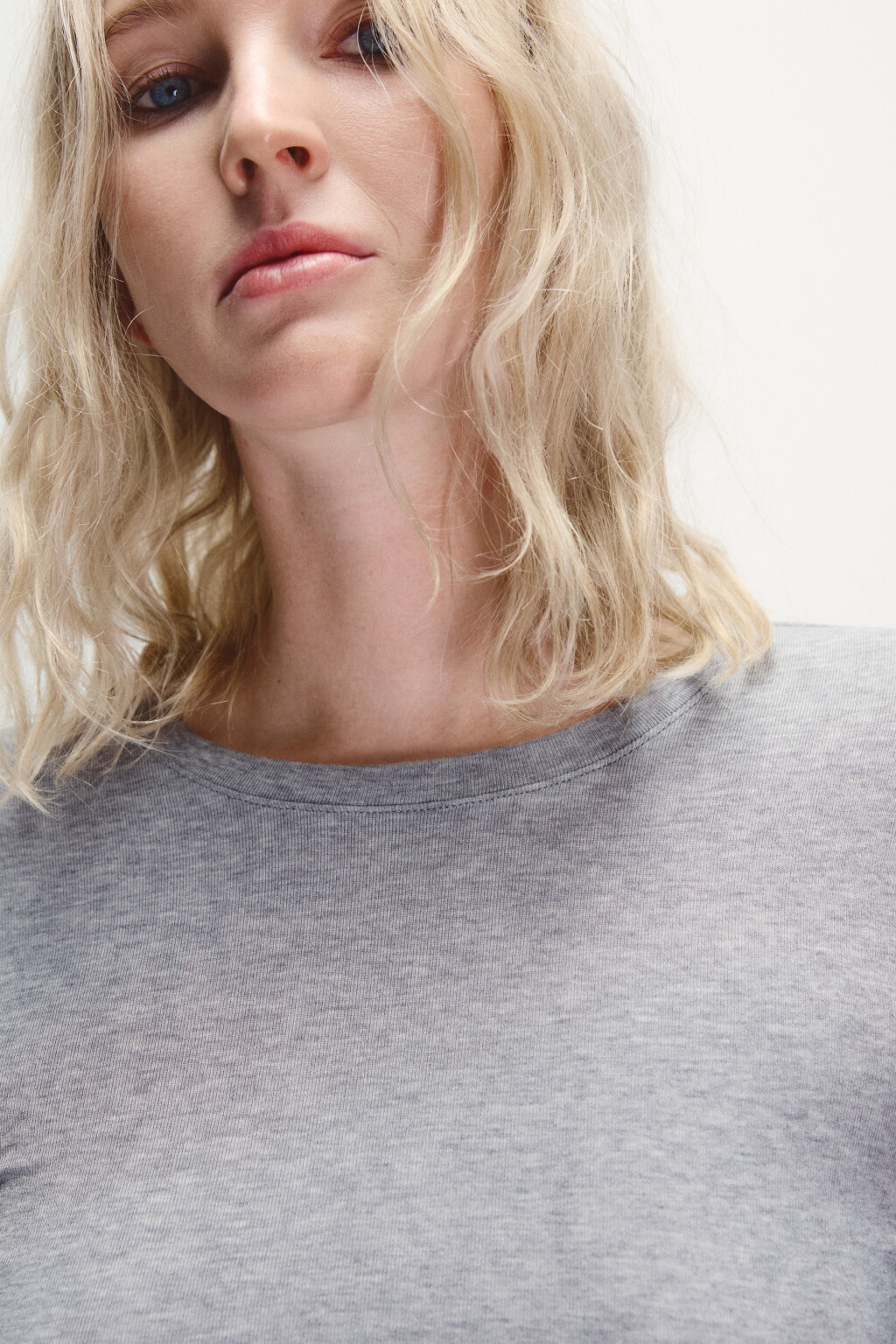 Лонгслив трикотажный с шерстью - цвет серый - 5