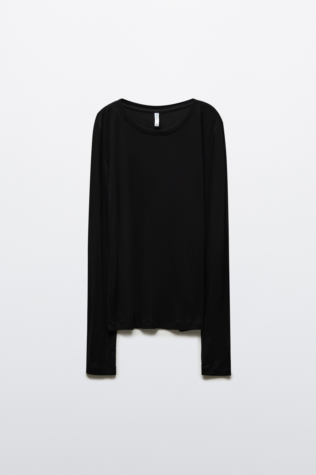 Лонгслив трикотажный с шерстью - цвет черный - 7