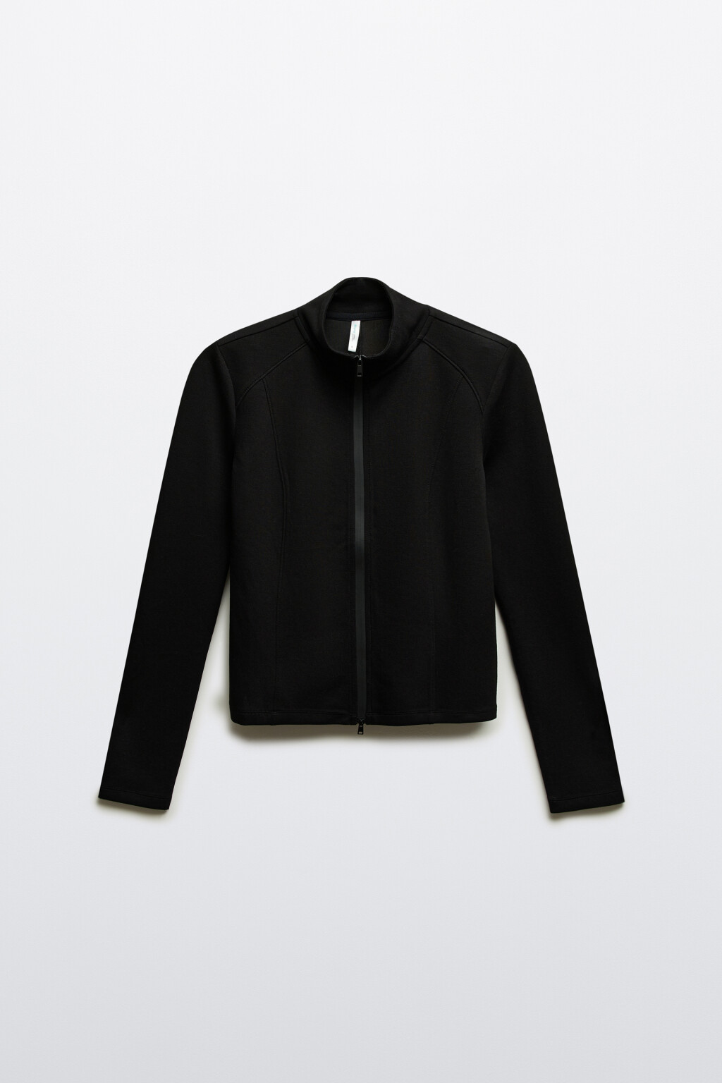 Лонгслив облегающий на молнии - цвет черный - 7