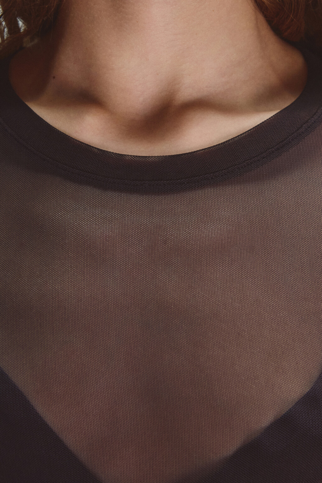 Лонгслив из сетки асимметричный - цвет коричневый - 5