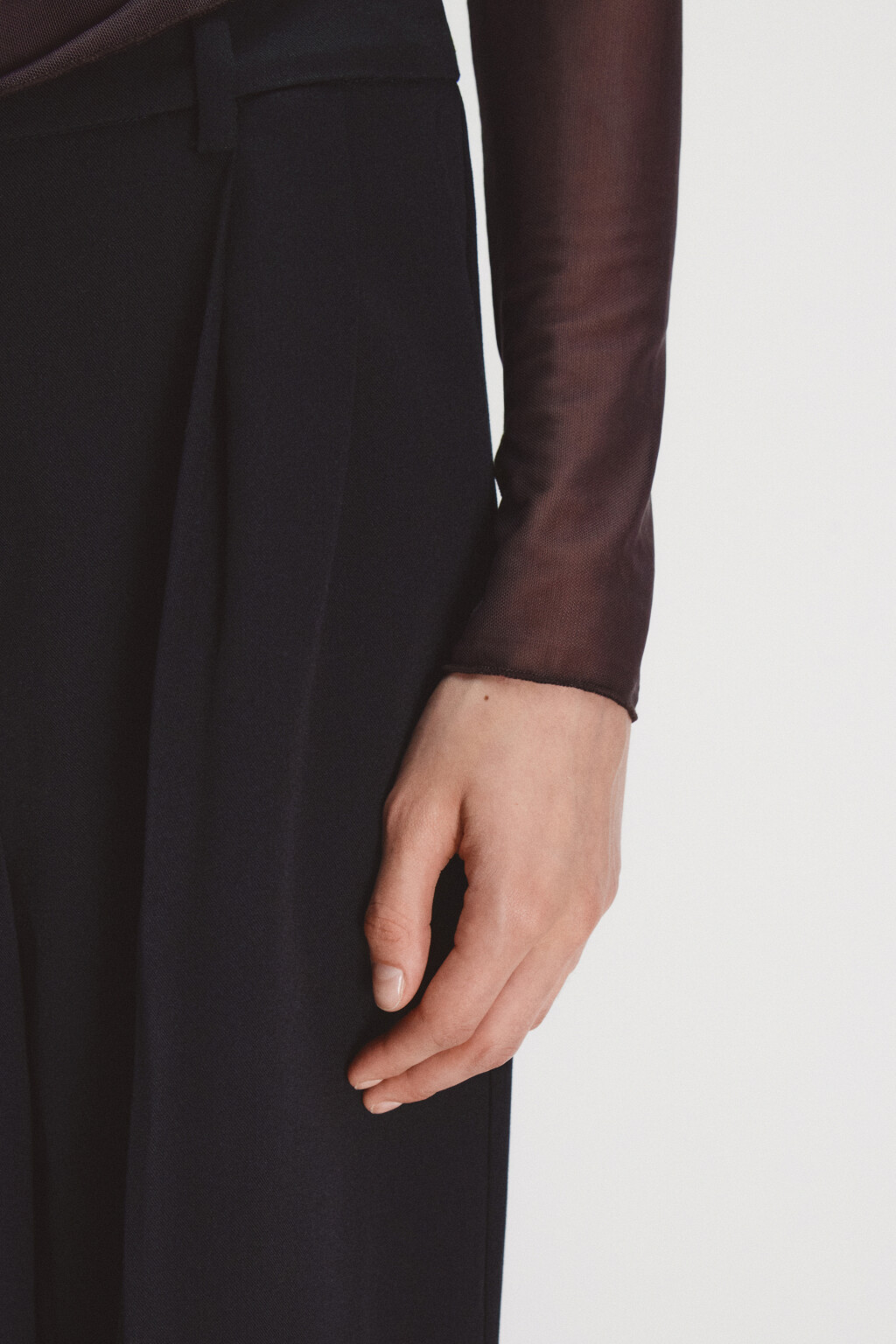 Лонгслив из сетки асимметричный - цвет коричневый - 6