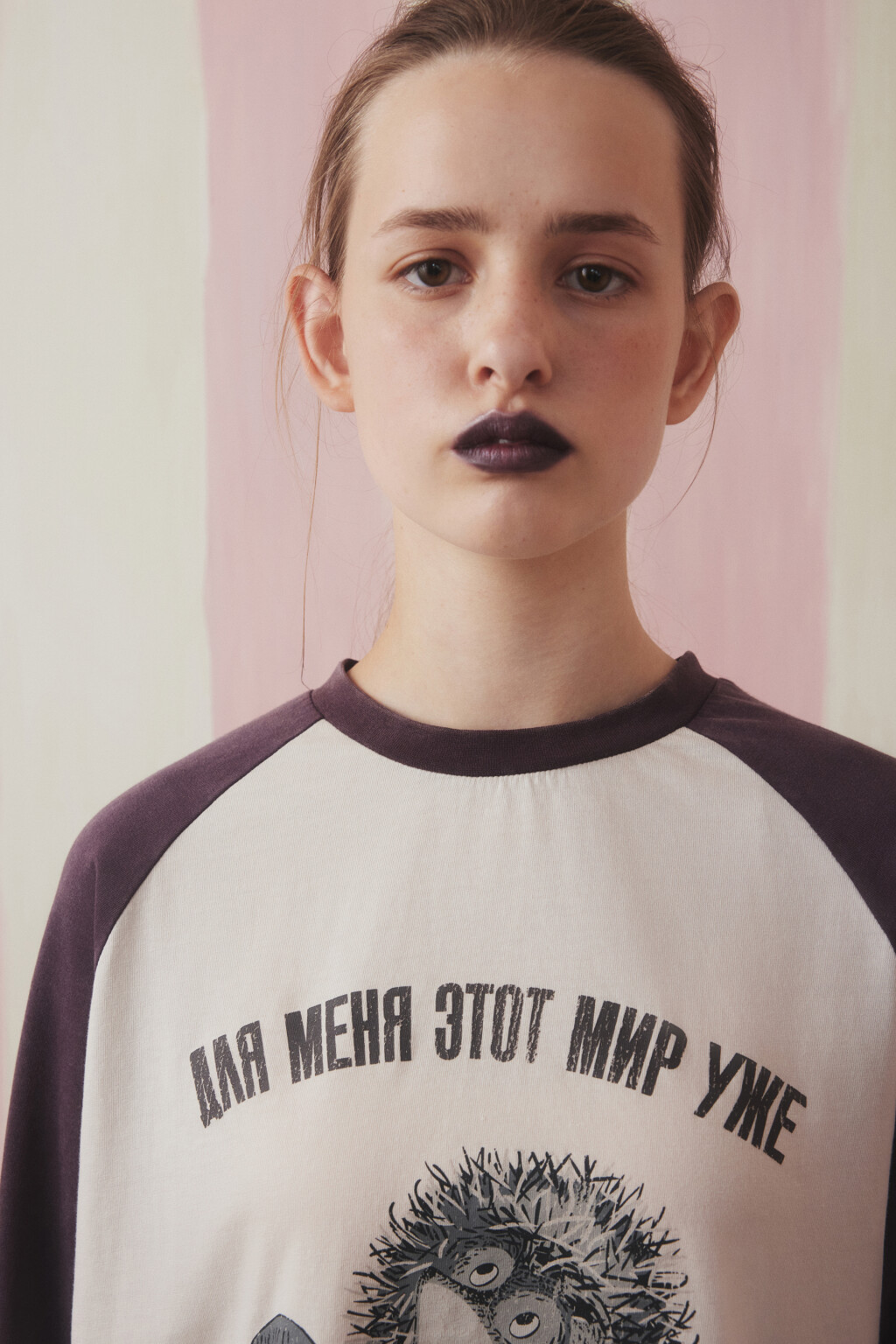 Лонгслив вареный с принтом - цвет коричневый - 6