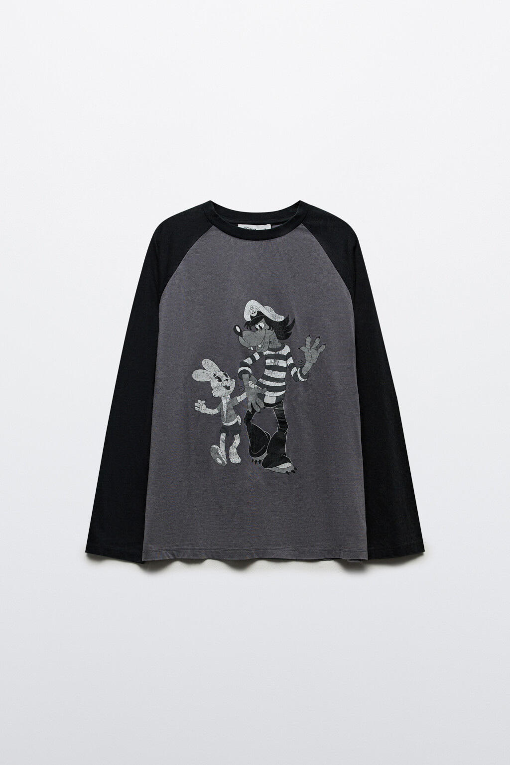 Лонгслив вареный с принтом - цвет серый - 8