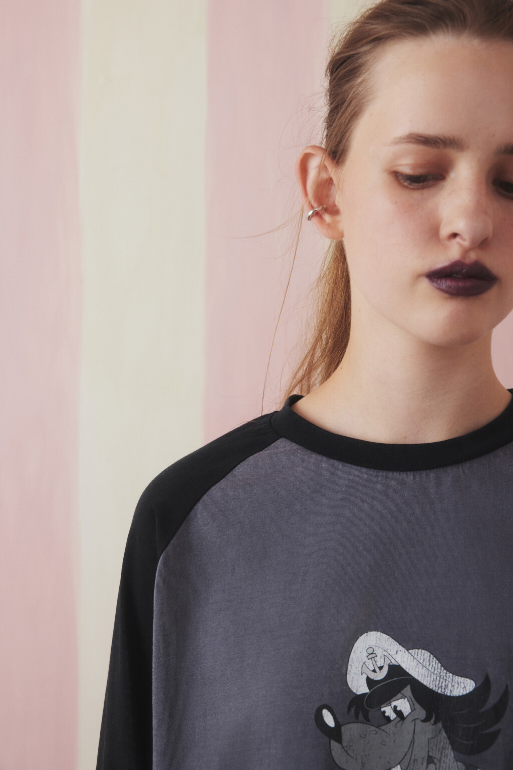 Лонгслив вареный с принтом - цвет серый - 6