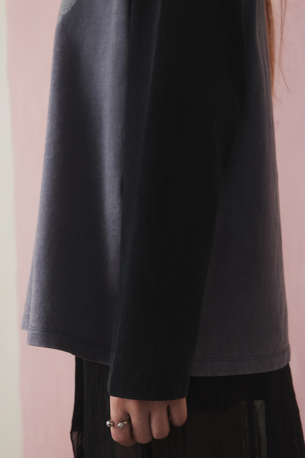 Лонгслив вареный с принтом - цвет серый - 7