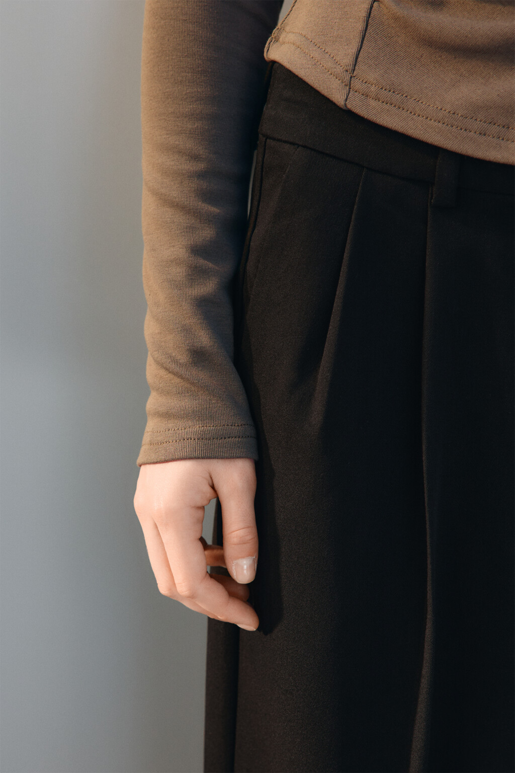 Лонгслив на молнии с начесом - цвет бежевый - 6