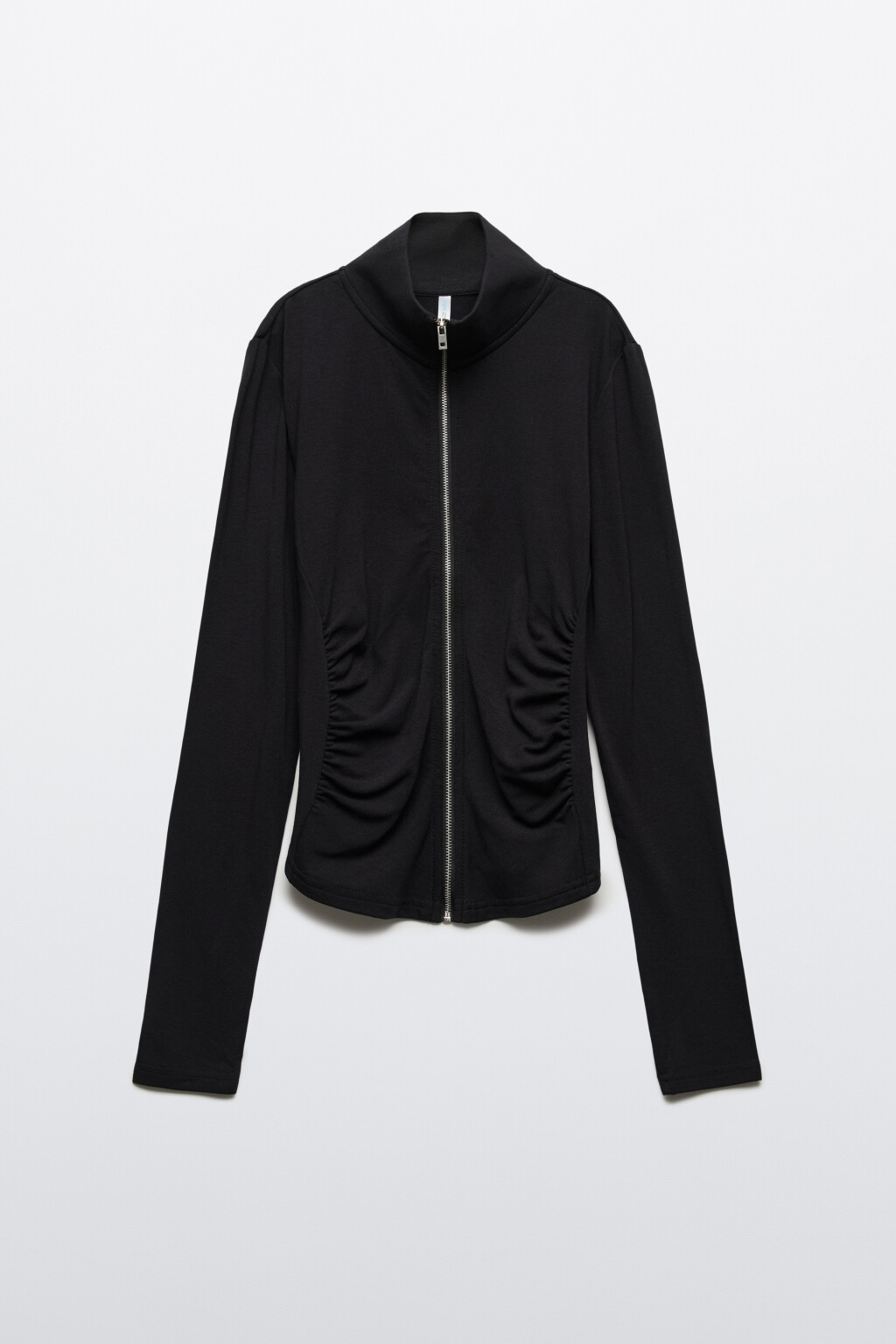 Лонгслив на молнии с начесом - цвет черный - 8