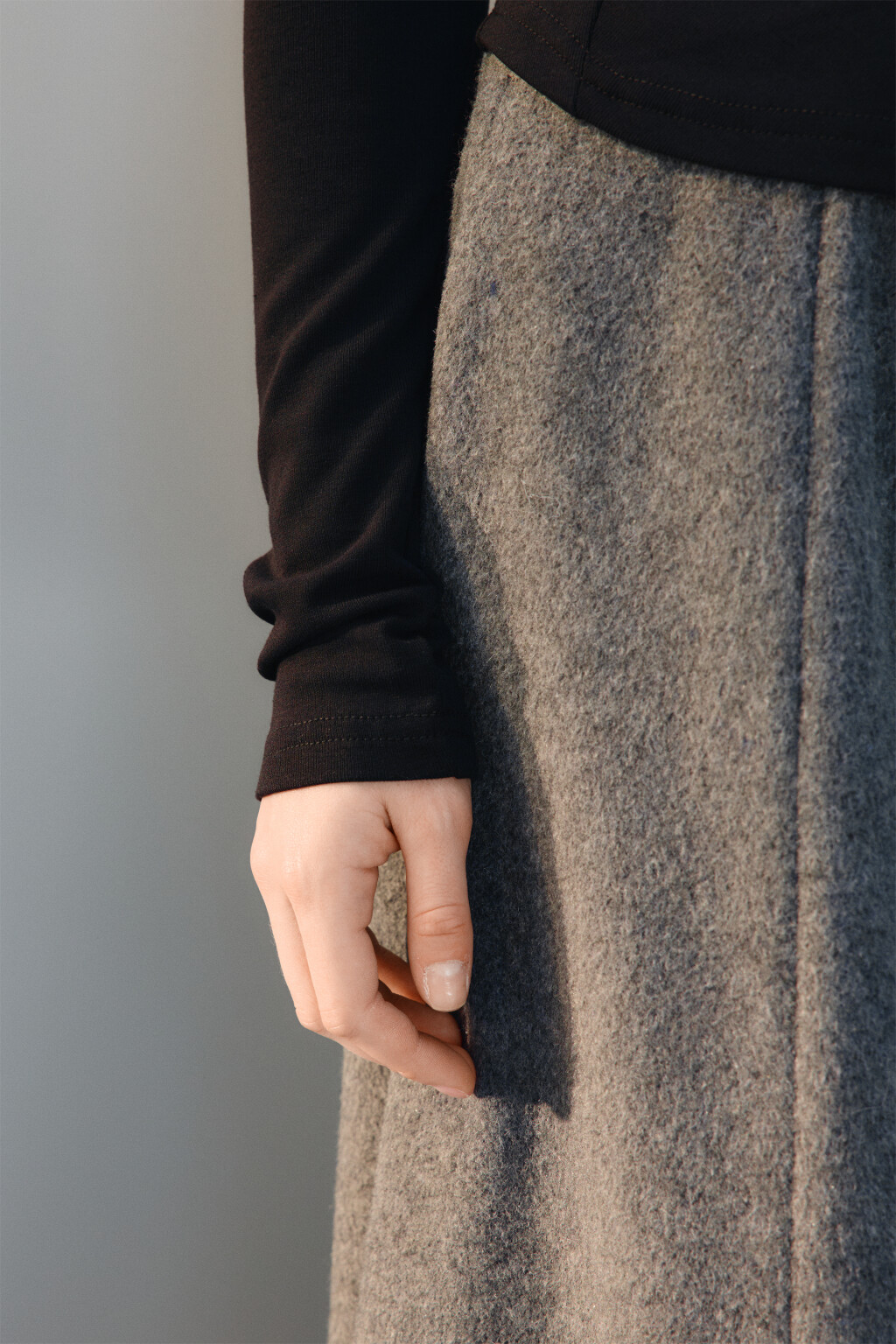 Лонгслив на молнии с начесом - цвет черный - 7