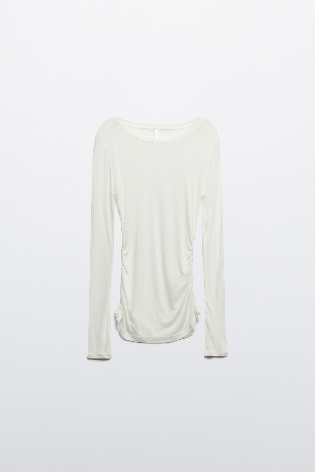 Лонгслив из лиоцелла с драпировками - цвет белый - 8