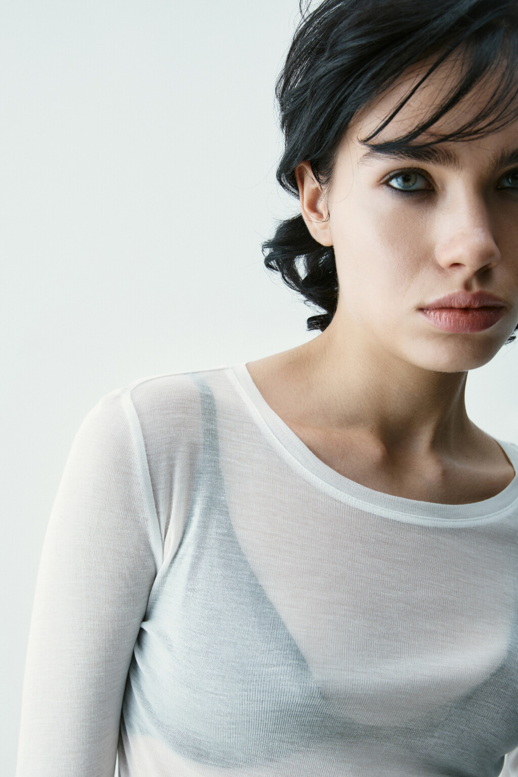 Лонгслив из лиоцелла с драпировками - цвет белый - 6