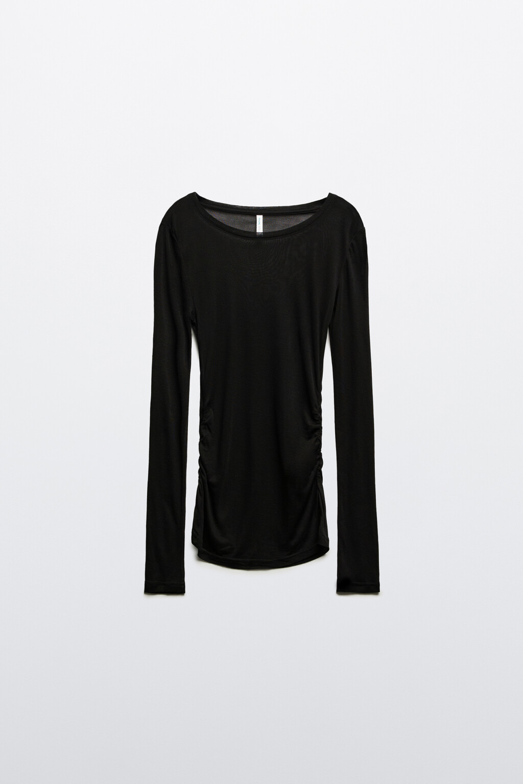 Лонгслив из лиоцелла с драпировками - цвет черный - 7