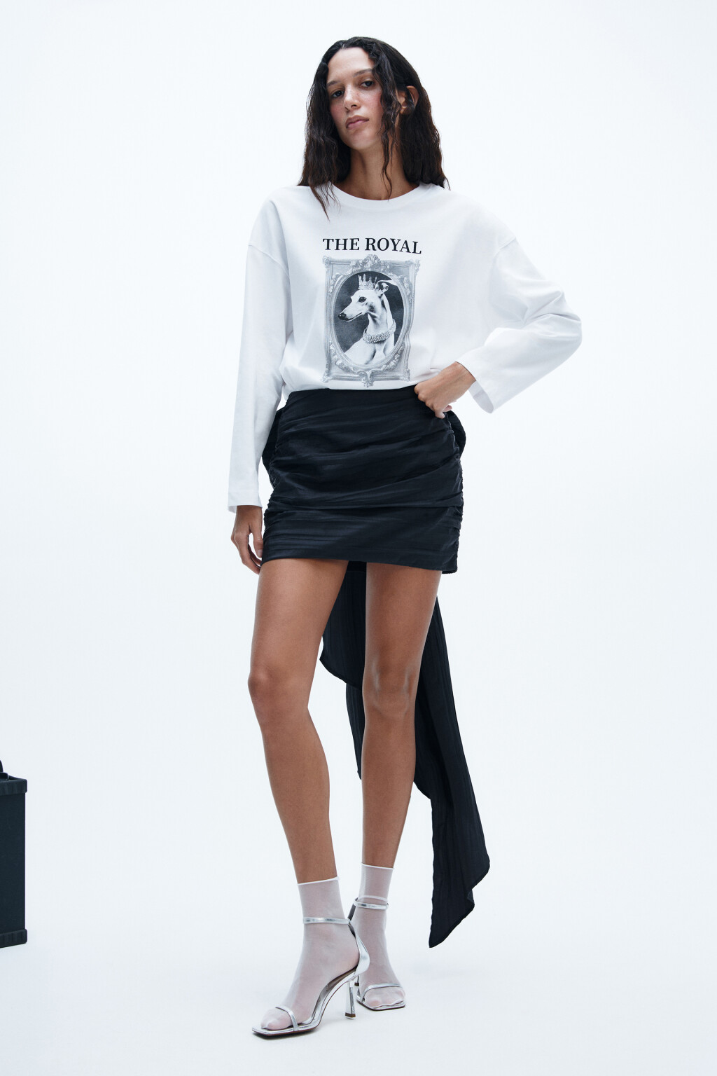 Лонгслив хлопковый с принтом - цвет белый - 5