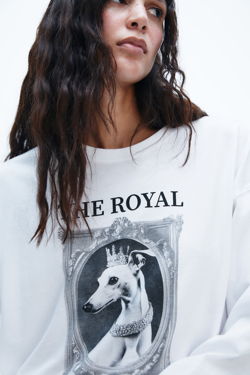 Лонгслив хлопковый с принтом - цвет белый - 6