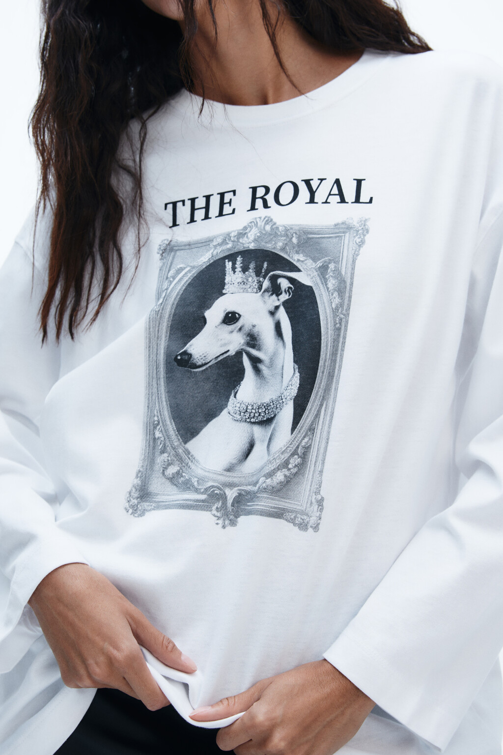 Лонгслив хлопковый с принтом - цвет белый - 7