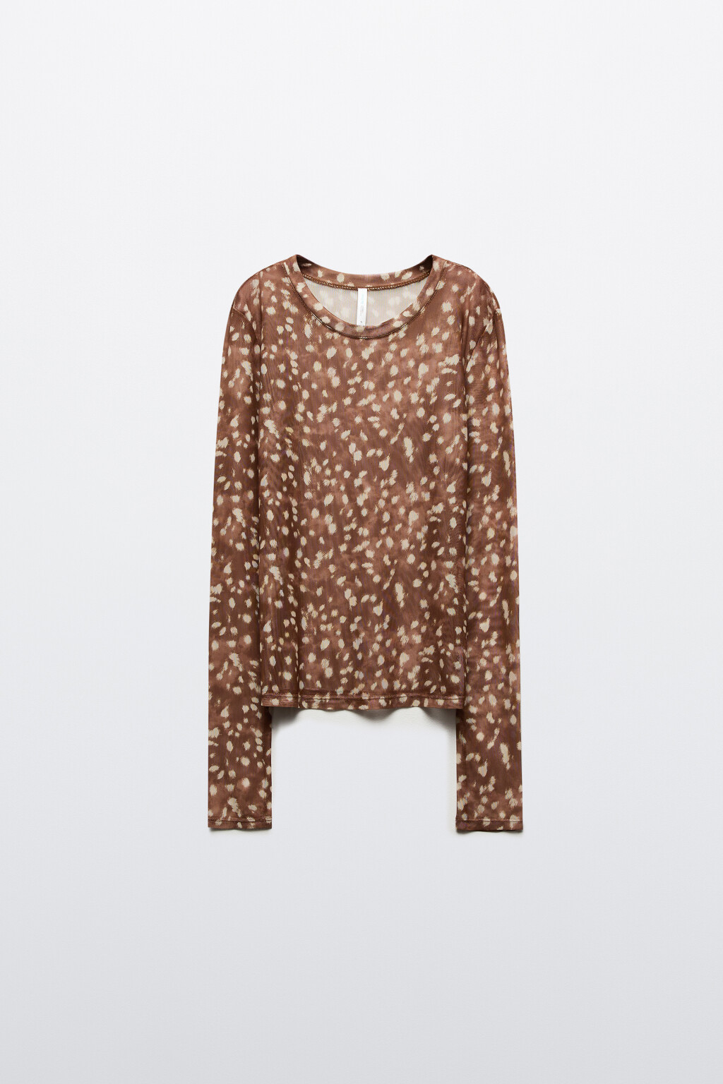 Лонгслив облегающий из сетки - цвет бежевый - 8