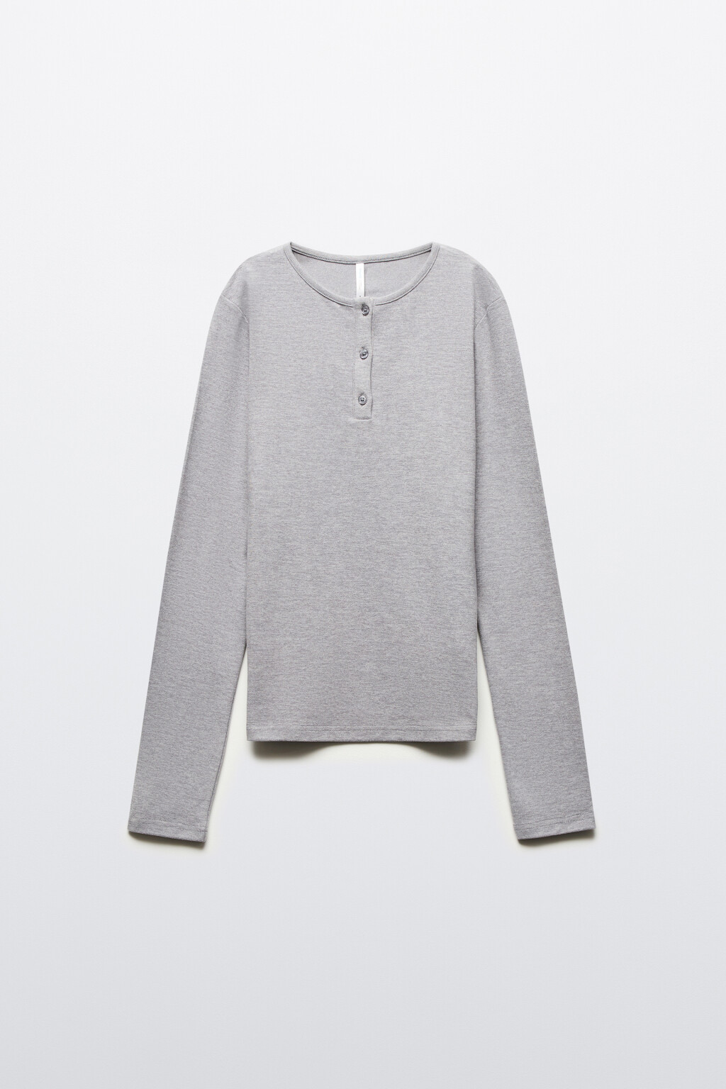 Лонгслив с застежкой на груди - цвет серый - 8