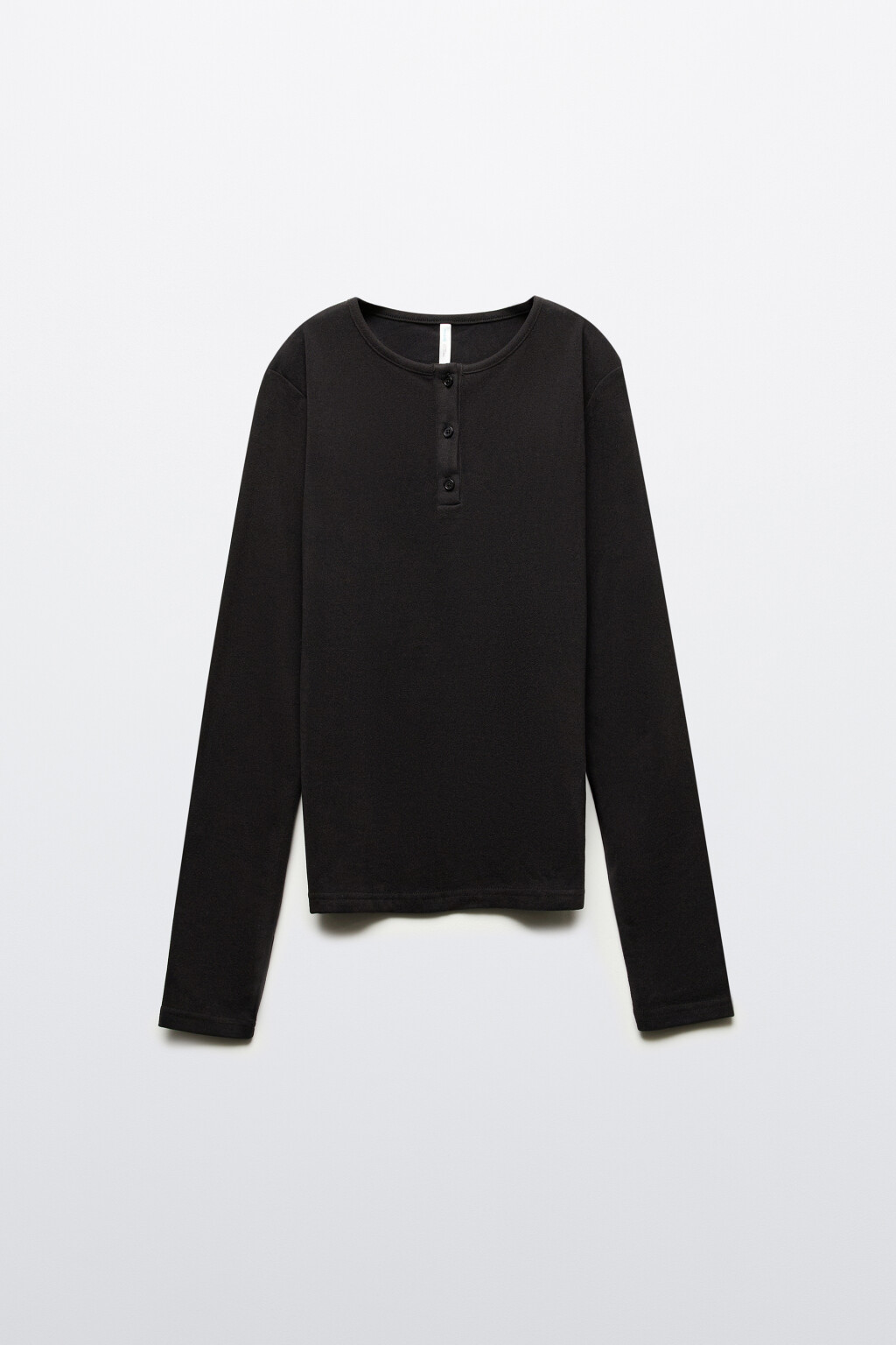 Лонгслив с застежкой на груди - цвет черный - 7