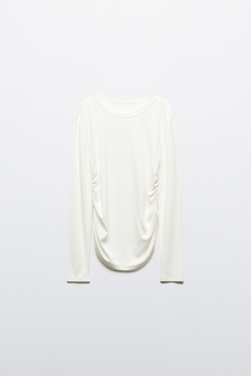 Лонгслив облегающий вискозный - цвет белый - 7