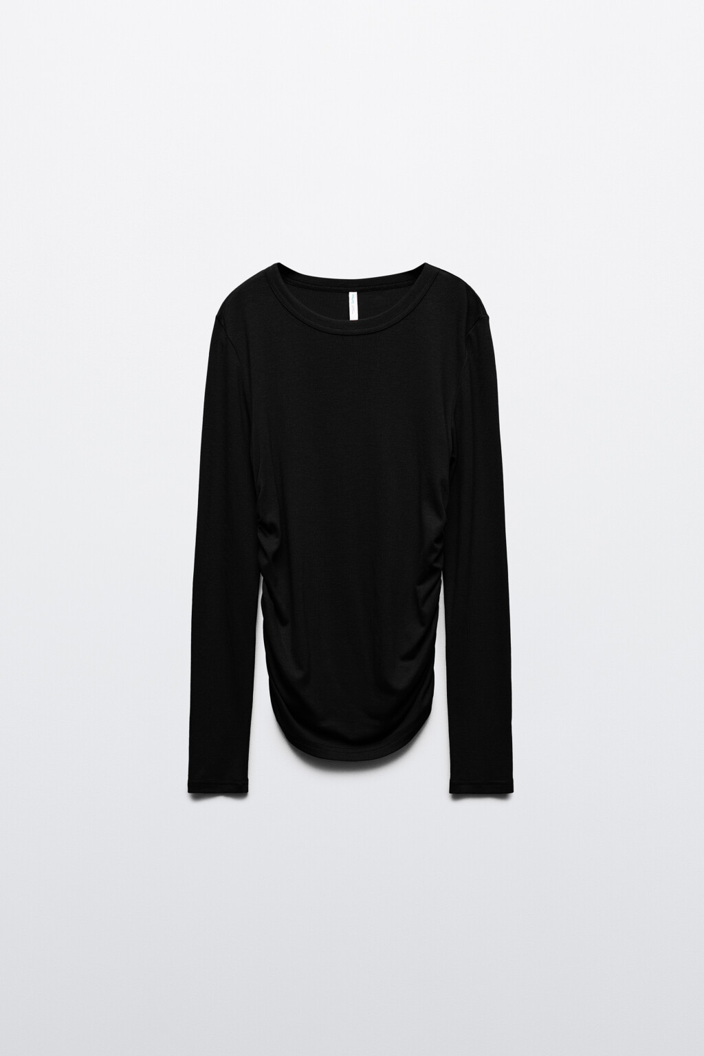 Лонгслив облегающий вискозный - цвет черный - 7