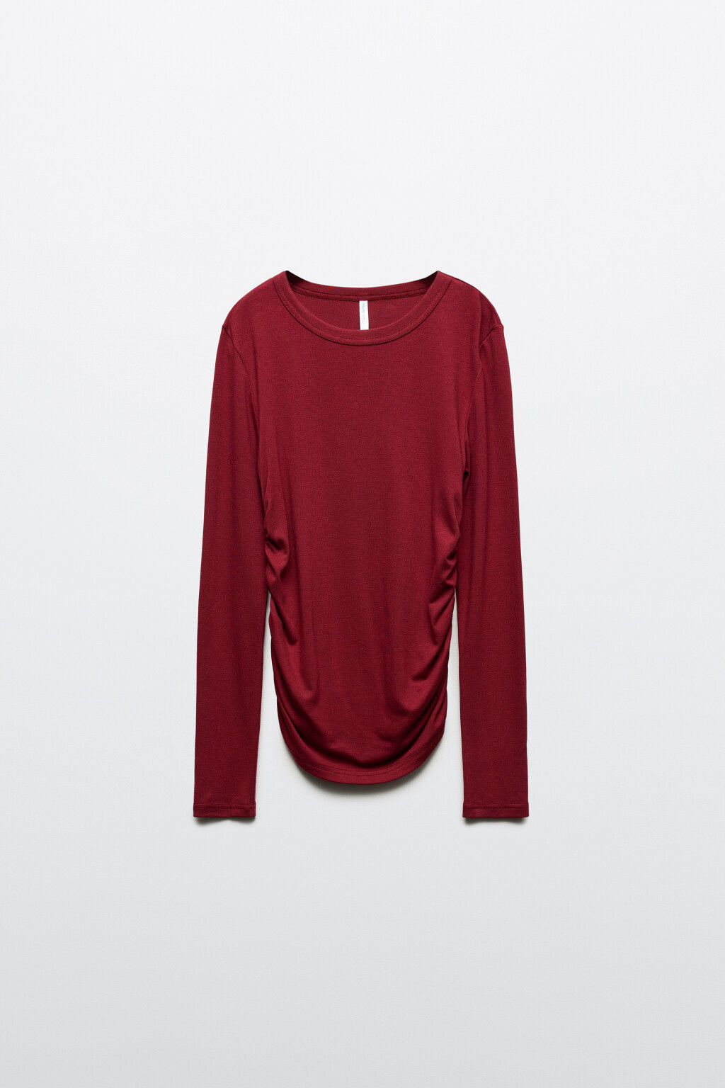 Лонгслив облегающий вискозный - цвет бордовый - 7