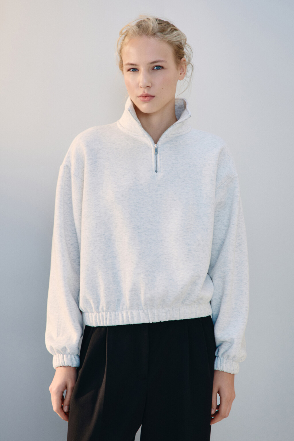 Толстовка на молнии утепленная - цвет серый - 2