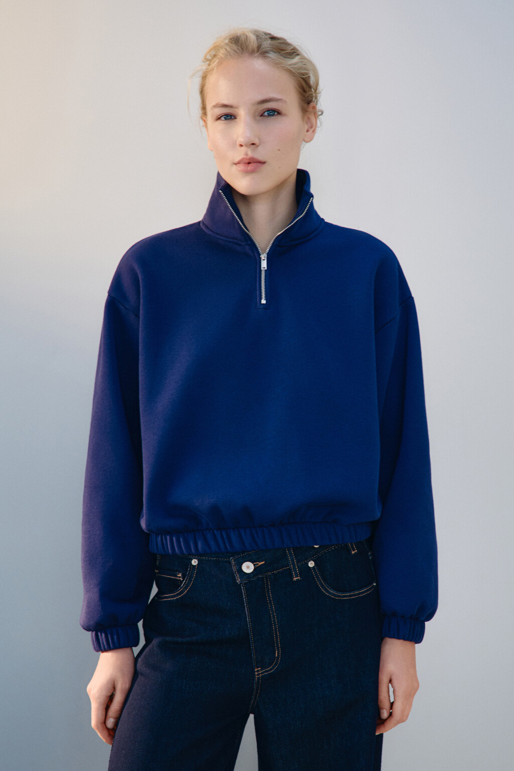 Толстовка на молнии утепленная - цвет синий - 2